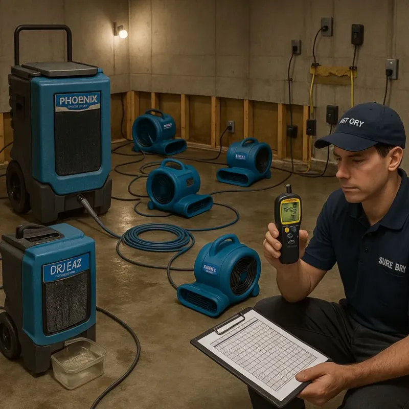 Structural Drying and Dehumidification process in Lockwood, MT